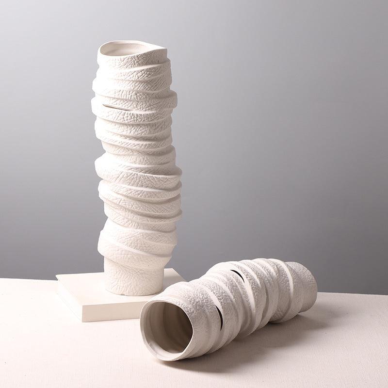 Stacked Texture Creative Ceramic Vase - Pacisia