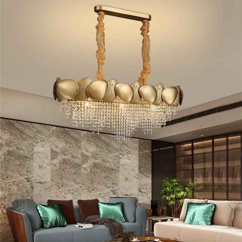 Stainless Steel Living Room Ceiling Crystal Chandelier - Pacisia