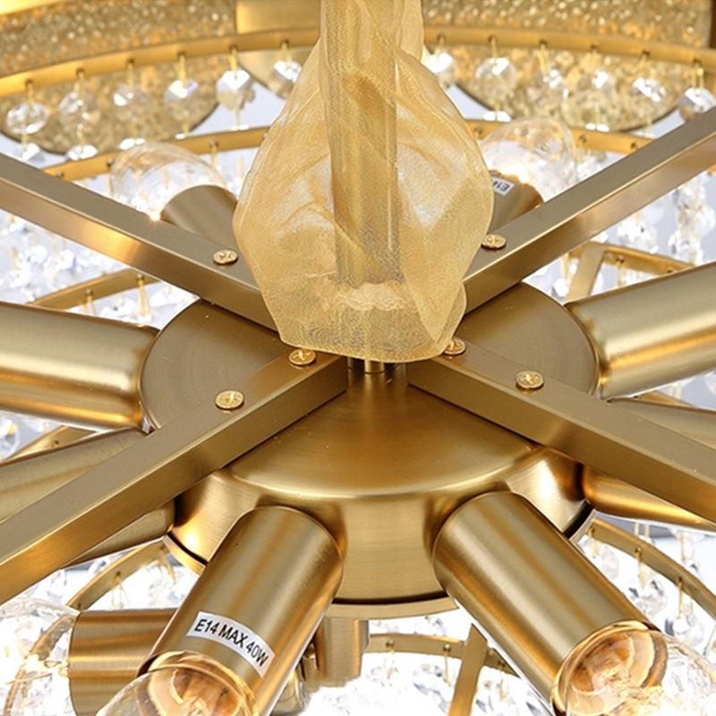 Stainless Steel Living Room Ceiling Crystal Chandelier - Pacisia