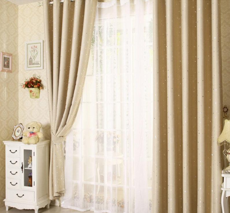 Star print perforated finished curtain - Pacisia