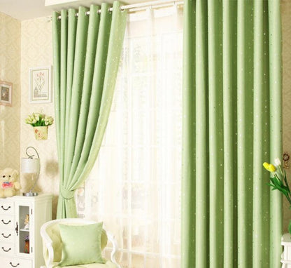 Star print perforated finished curtain - Pacisia