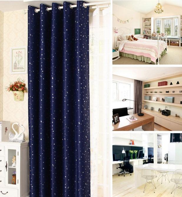 Star print perforated finished curtain - Pacisia