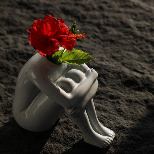 Stereoscopic Portrait Handmade Kiln-glazed Ceramic Small Vase - Pacisia