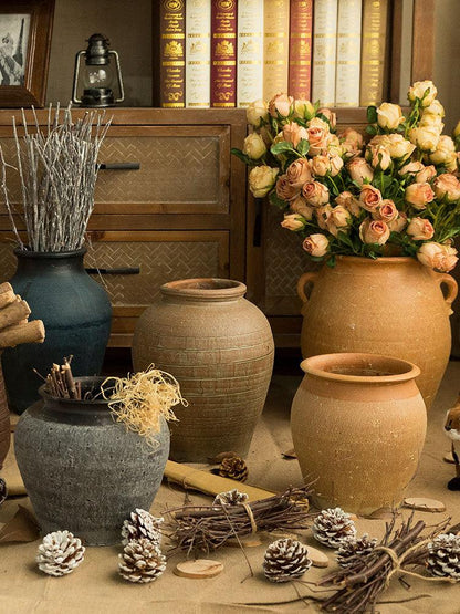 Stoneware Clay Pot Vase Decoration Flower Pot Living Room - Pacisia