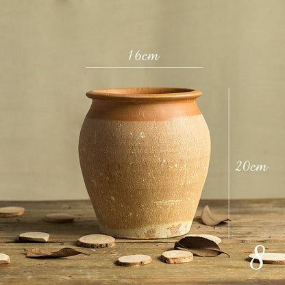 Stoneware Clay Pot Vase Decoration Flower Pot Living Room - Pacisia