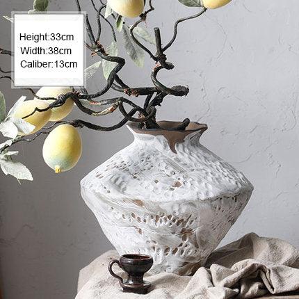 Stoneware Vase Flower Arrangement Retro Nostalgic Handmade Homestay - Pacisia