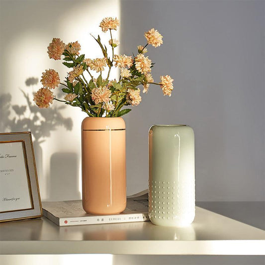 Straight Ceramic Vase Modern Minimalist Decoration Table Insert - Pacisia