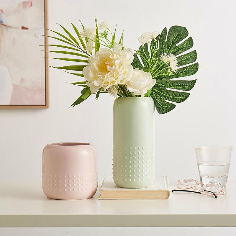 Straight Ceramic Vase Modern Minimalist Decoration Table Insert - Pacisia