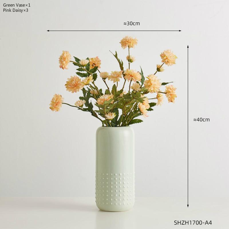 Straight Ceramic Vase Modern Minimalist Decoration Table Insert - Pacisia