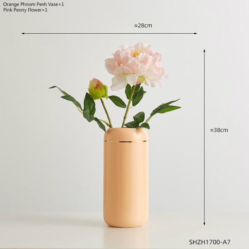 Straight Ceramic Vase Modern Minimalist Decoration Table Insert - Pacisia