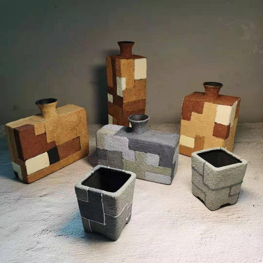 Succulent Rough Pottery Handmade Vase Flower Pot - Pacisia