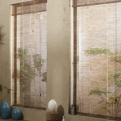 Summer Cloth Ramie Japanese Curtain Tea Room Retro Roller Blind - Pacisia