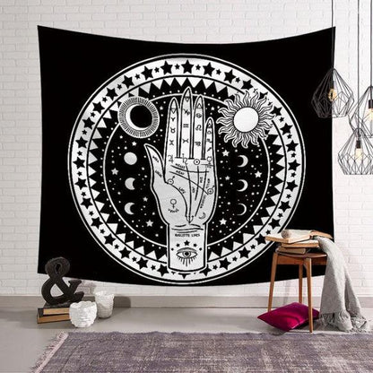 Sun and Moon Hand Tapestry Witchcraft Tower - Pacisia