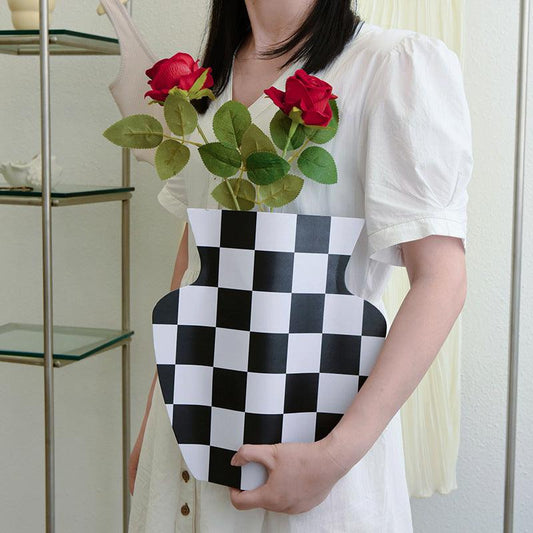 Tabletop Decorative Plaid Home Vase - Pacisia