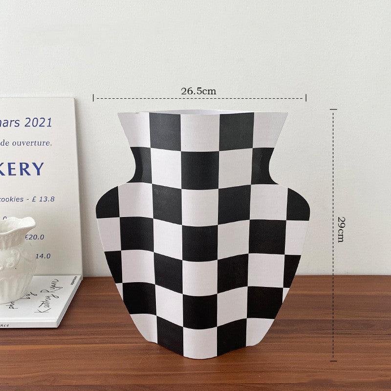 Tabletop Decorative Plaid Home Vase - Pacisia