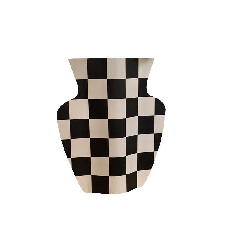 Tabletop Decorative Plaid Home Vase - Pacisia