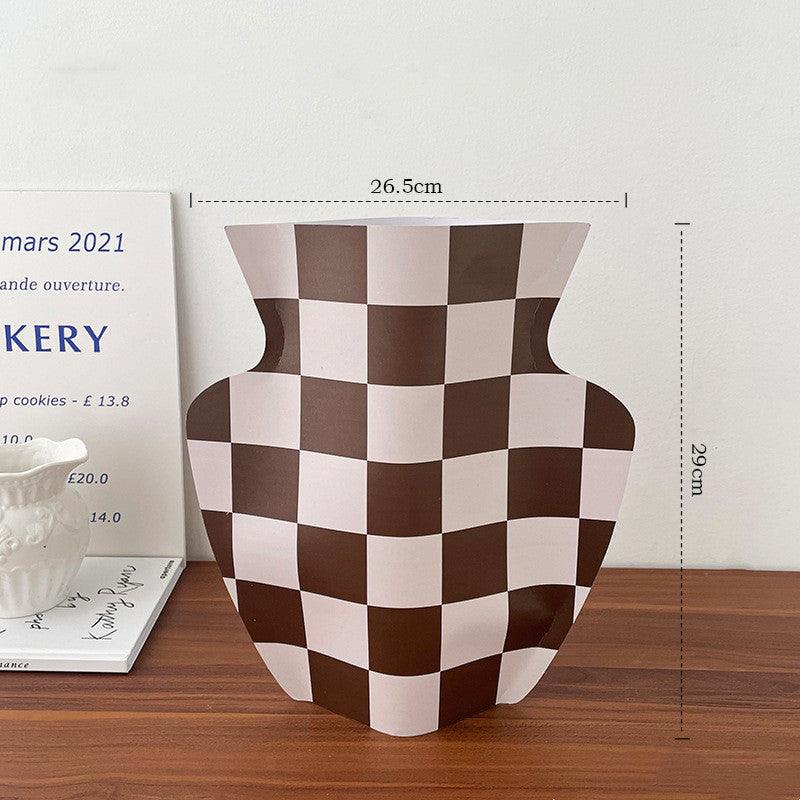 Tabletop Decorative Plaid Home Vase - Pacisia