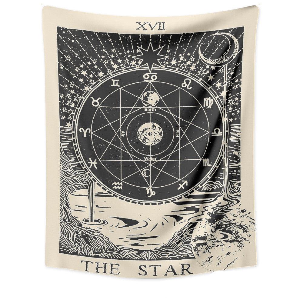 Tarot Card Destiny Astrology Divination Retro Tapestry Wall Tapestry - Pacisia