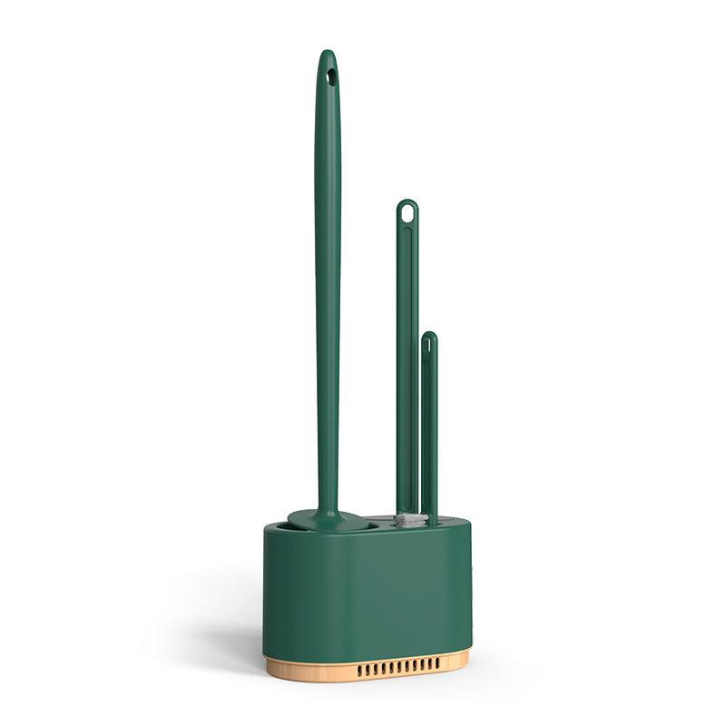 Three-in-one Long-handled Soft Rubber Toilet Brush - Pacisia