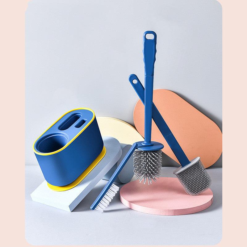 Three-in-one Long-handled Soft Rubber Toilet Brush - Pacisia