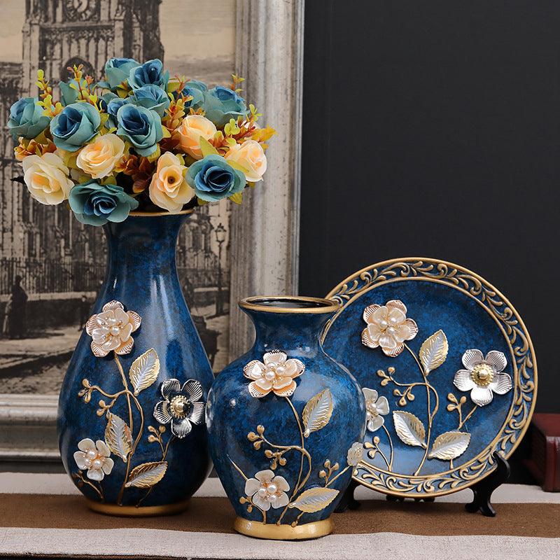 Three-piece European-style Ceramic Vase - Pacisia