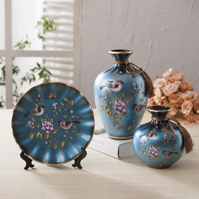 Three-piece European-style Ceramic Vase - Pacisia