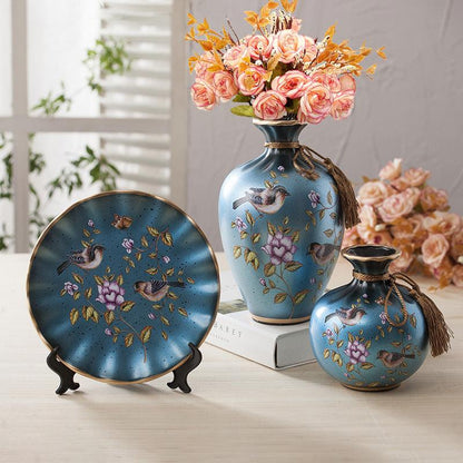 Three-piece European-style Ceramic Vase - Pacisia