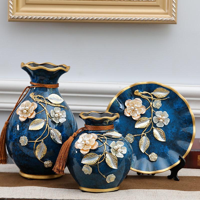 Three-piece European-style Ceramic Vase - Pacisia