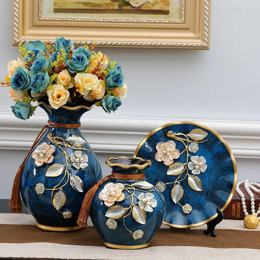 Three-piece European-style Ceramic Vase - Pacisia