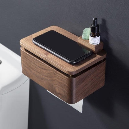 Toilet Tissue Box Perforated Toilet Roll Paper Box Wooden Wall-mounted Hand Towel Box - Pacisia