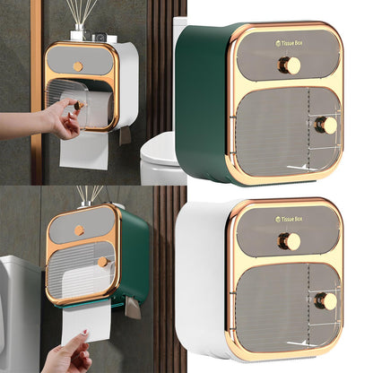 Toilet Tissue Wall-mounted Waterproof Toilet Paper Box Perforation-free - Pacisia