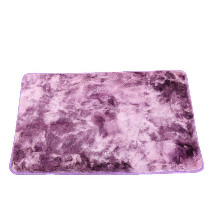 Trade Two-color Tie-dyed Rabbit-like Plush Toilet Floor Mat Three-piece Set - Pacisia
