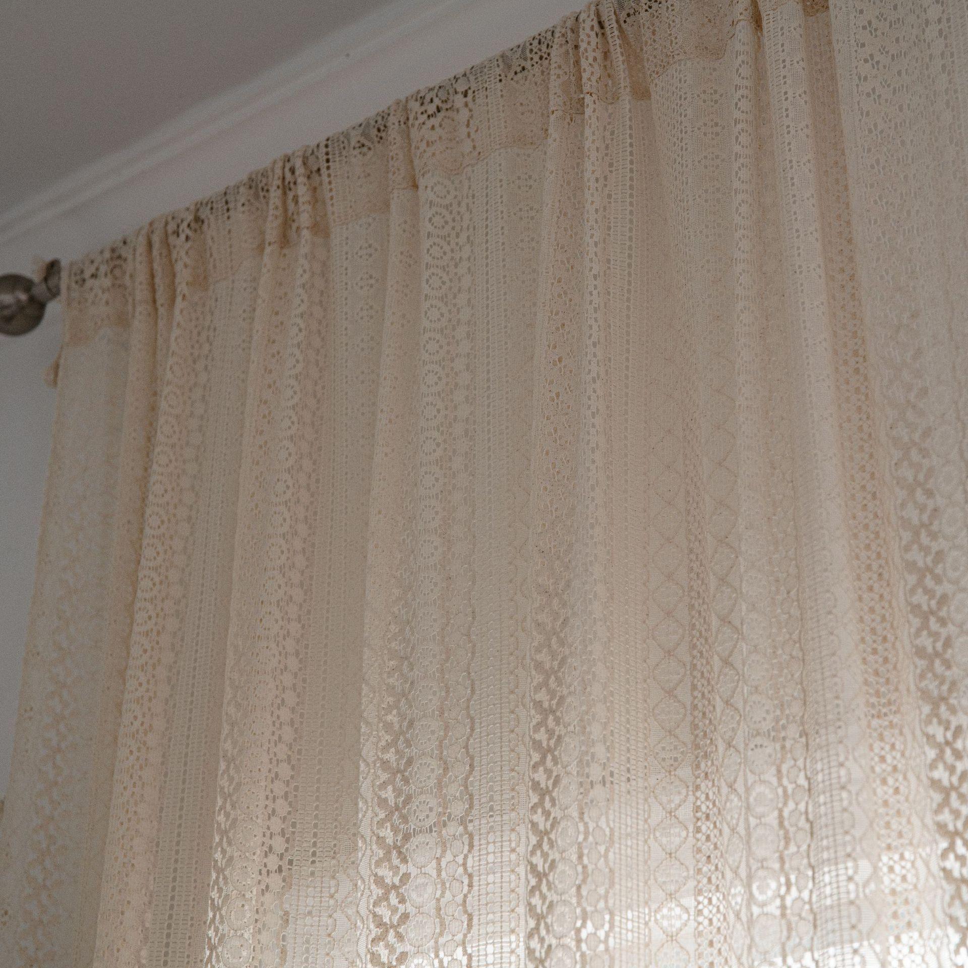 Translucent American Country Hollow Crochet Curtain - Pacisia