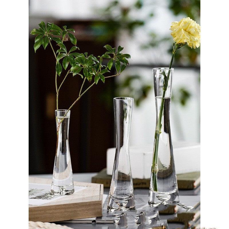 Transparent Glass Bevel Simple Mini Single Small Vase - Pacisia