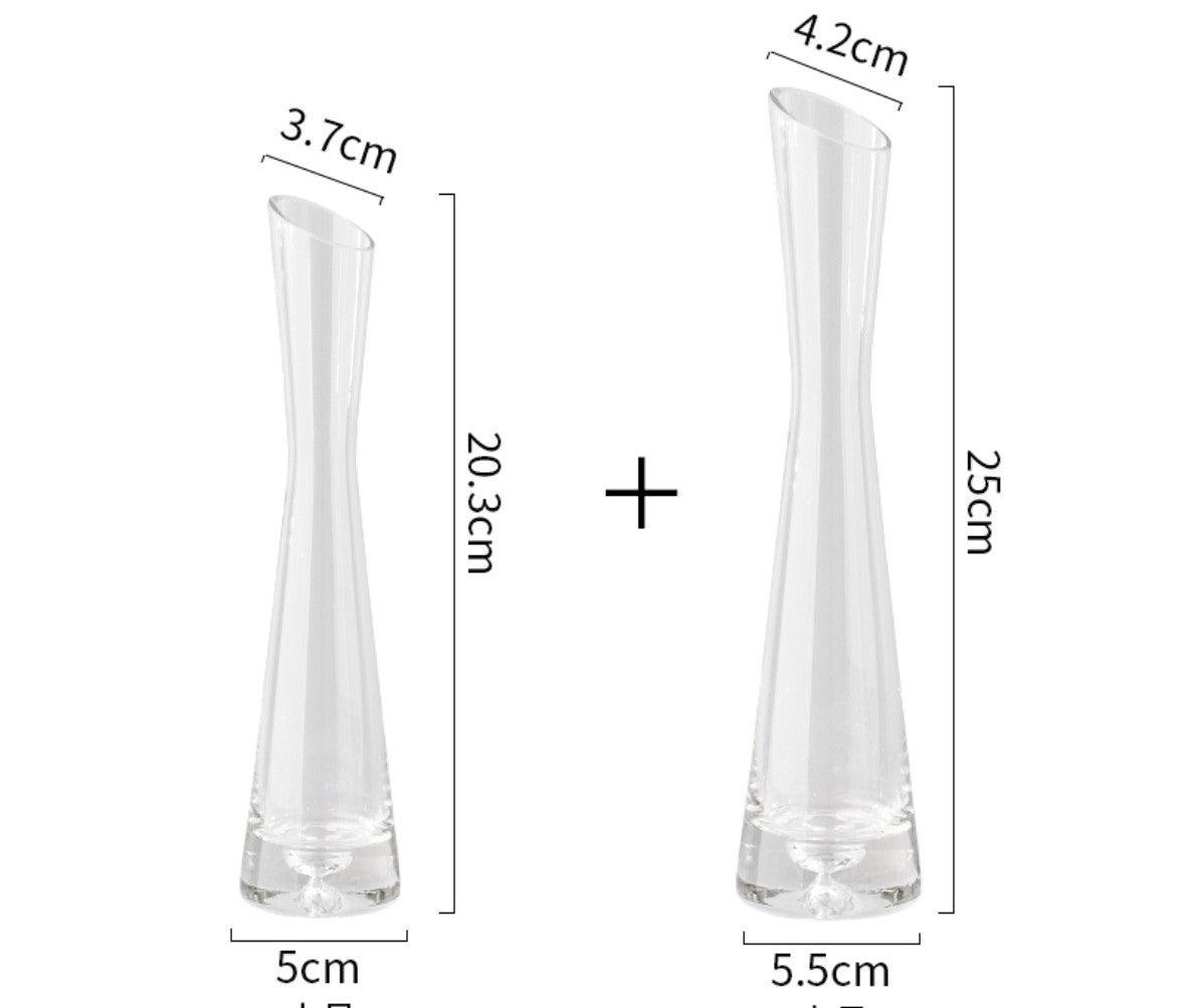 Transparent Glass Bevel Simple Mini Single Small Vase - Pacisia