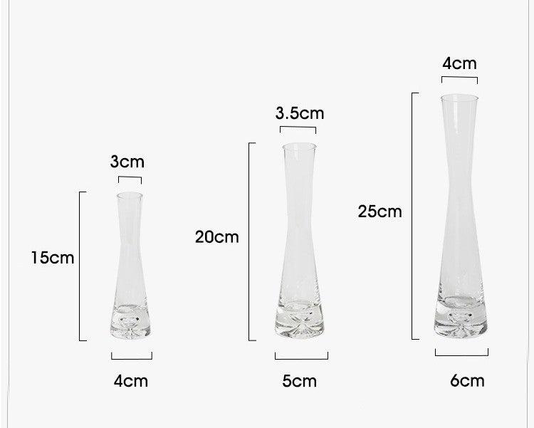 Transparent Glass Bevel Simple Mini Single Small Vase - Pacisia