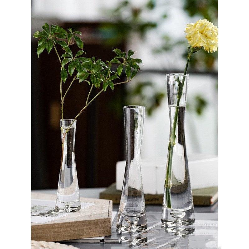 Transparent Glass Bevel Simple Mini Single Small Vase - Pacisia