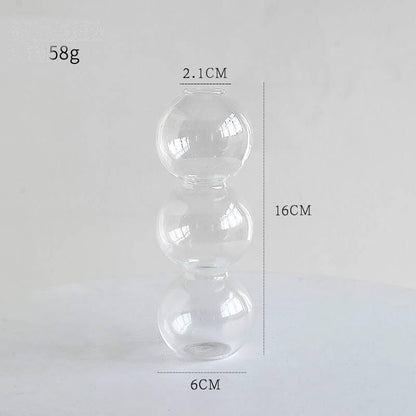 Transparent Glass Gourd Small Vase Flower Arrangement Ddried Flowers Hydroponics - Pacisia