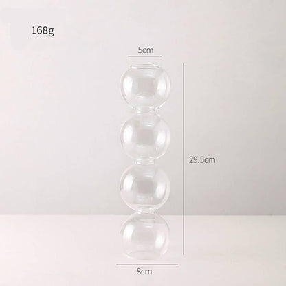 Transparent Glass Gourd Small Vase Flower Arrangement Ddried Flowers Hydroponics - Pacisia