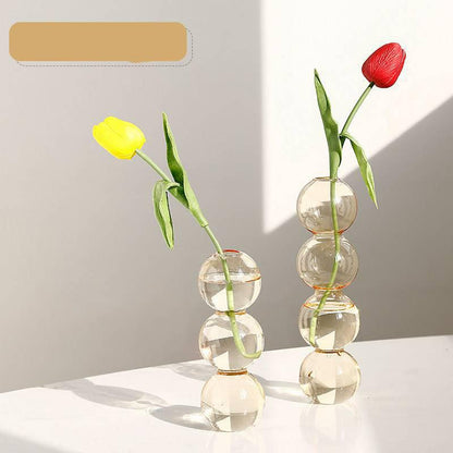 Transparent Glass Gourd Small Vase Flower Arrangement Ddried Flowers Hydroponics - Pacisia