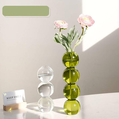 Transparent Glass Gourd Small Vase Flower Arrangement Ddried Flowers Hydroponics - Pacisia