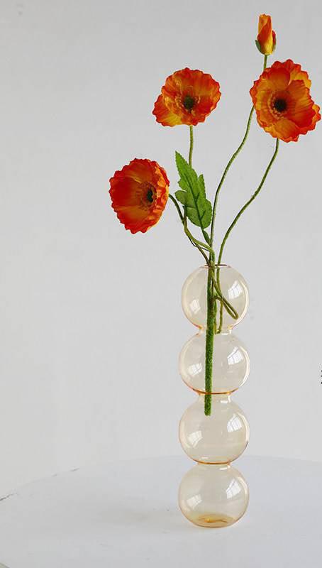 Transparent Glass Gourd Small Vase Flower Arrangement Ddried Flowers Hydroponics - Pacisia