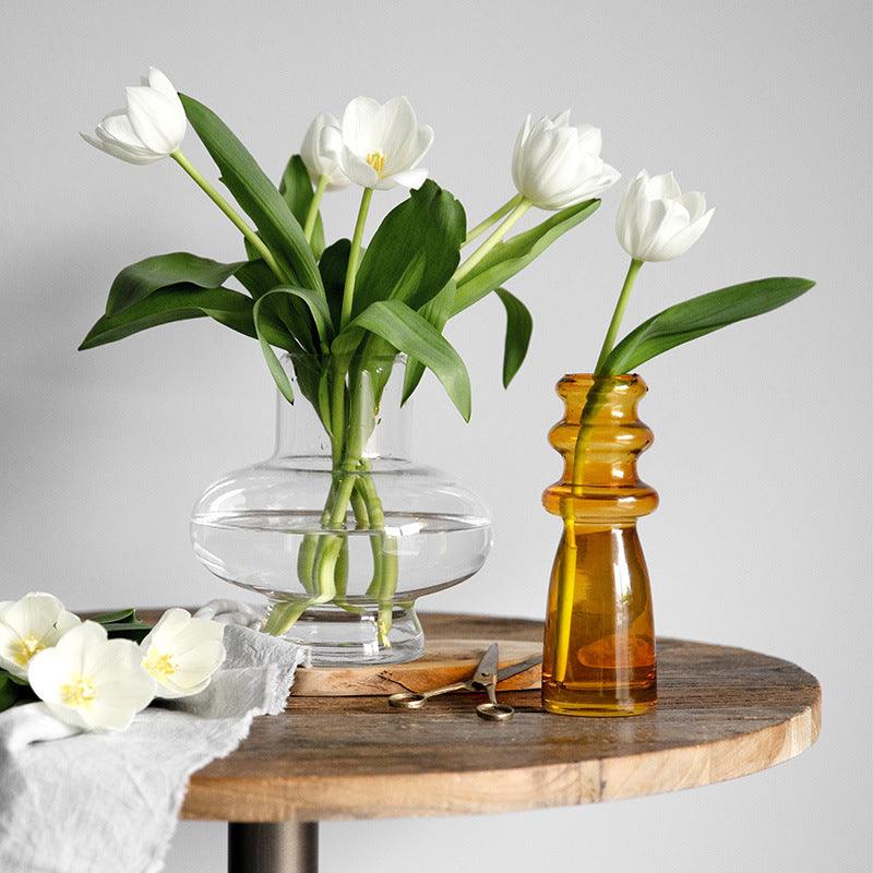 Transparent Glass Vase With Dried Flowers And Hydroponic Decoration - Pacisia