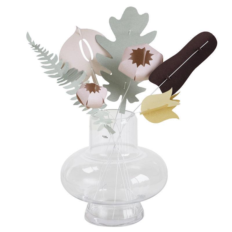 Transparent Glass Vase With Dried Flowers And Hydroponic Decoration - Pacisia