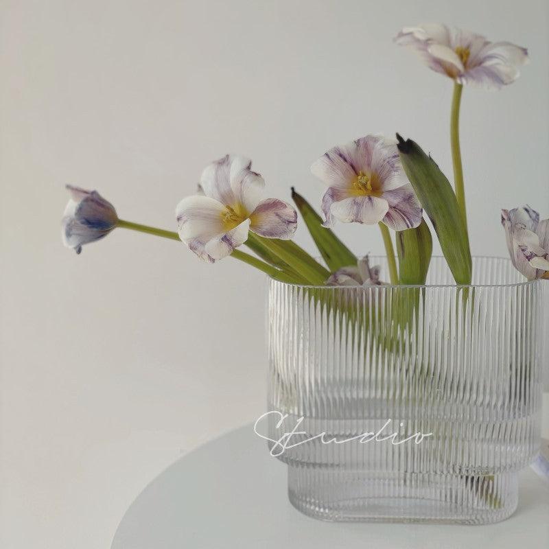 Transparent Vertical Torch Glass Vase - Pacisia