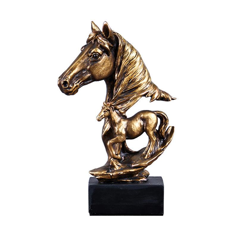 Trongwell Home Decor Bronze Horse Sculpture Statue Living Room - Pacisia