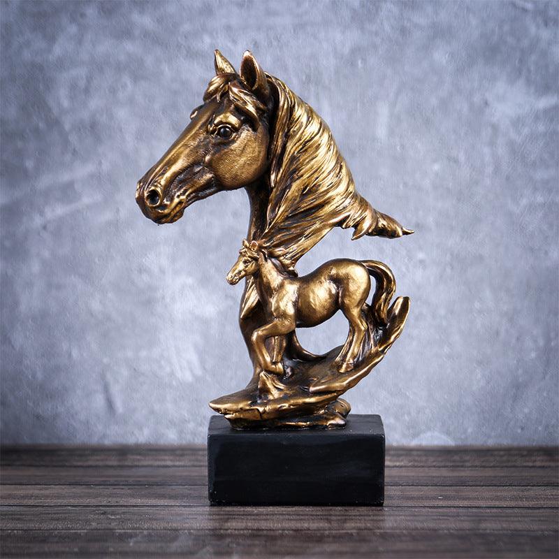 Trongwell Home Decor Bronze Horse Sculpture Statue Living Room - Pacisia