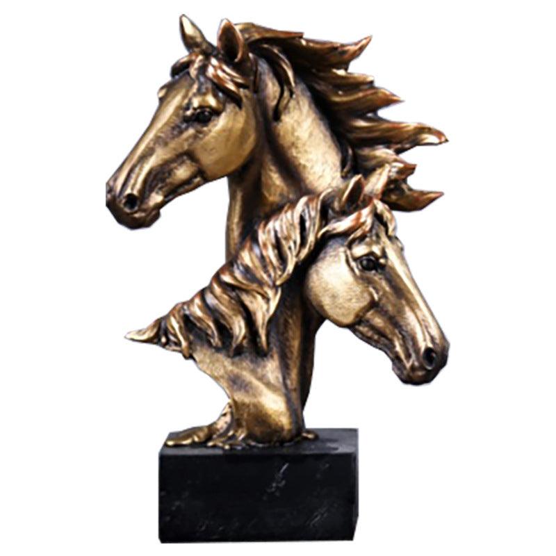 Trongwell Home Decor Bronze Horse Sculpture Statue Living Room - Pacisia