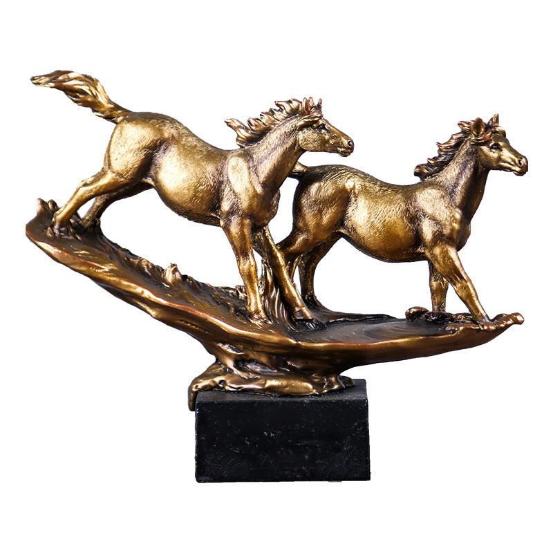 Trongwell Home Decor Bronze Horse Sculpture Statue Living Room - Pacisia