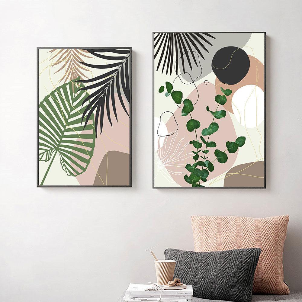 Tropical Plant Leaf Wall Art Canvas Painting - Modern Home Decor - Pacisia